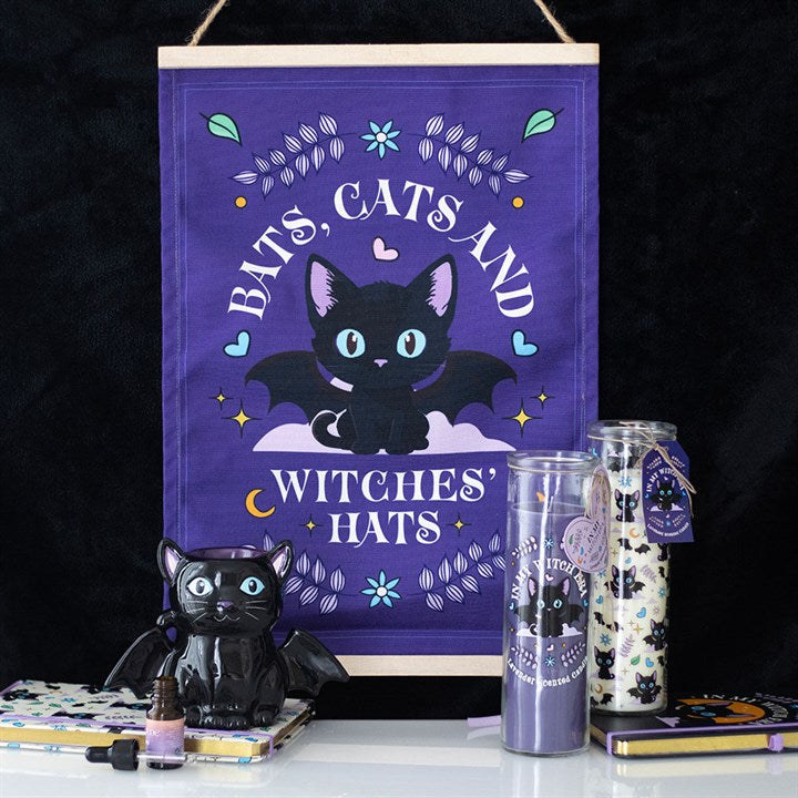 Wiccan and Witch  Bat Cat Oil Burner and Wax Warmer