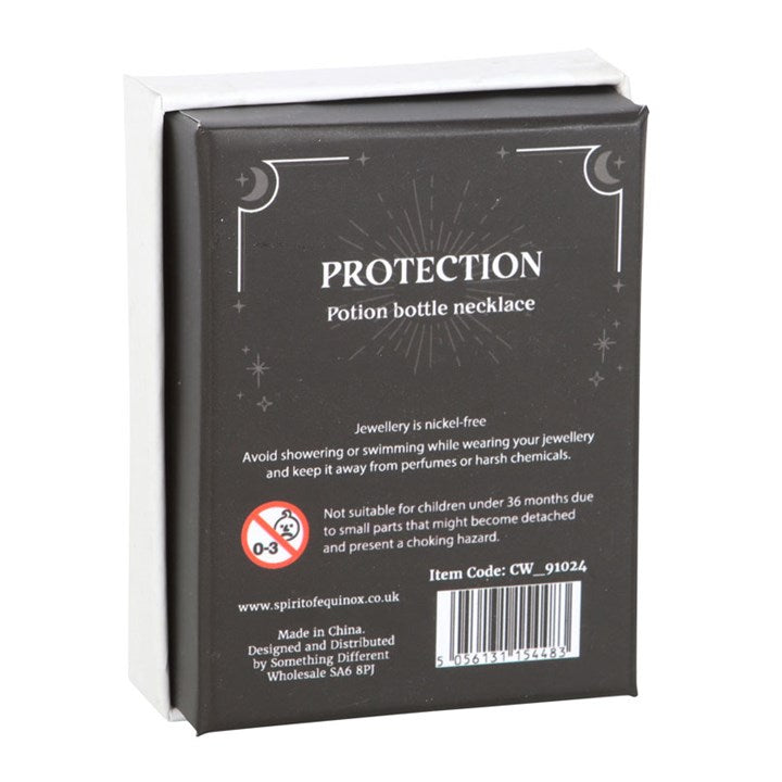 Spiritual Gemstone Protection Black Obsidian Crystal Chip Potion Bottle Necklace