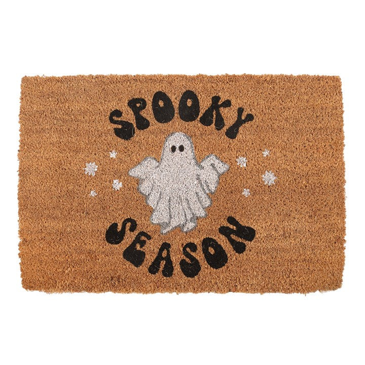 Natural Coir Spooky Ghost Doormat – Halloween Front Porch Welcome Mat