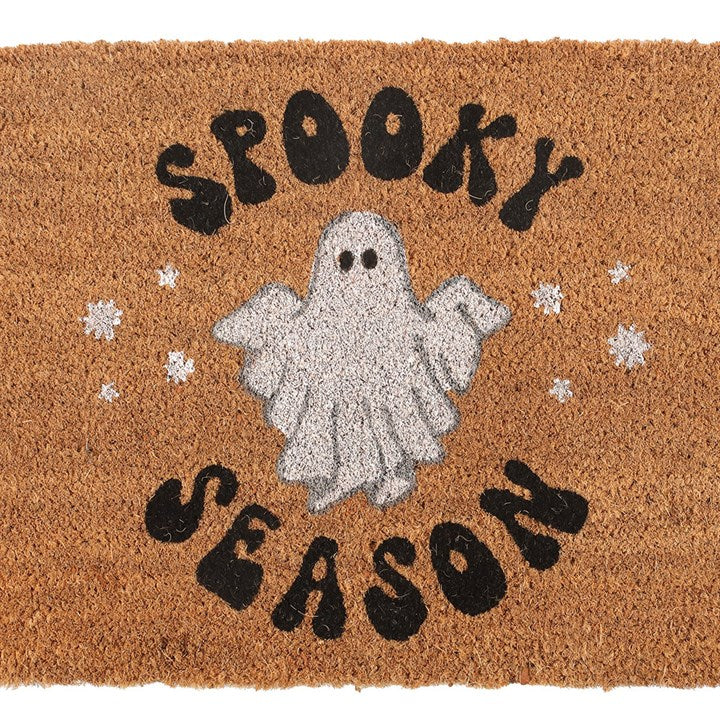 Natural Coir Spooky Ghost Doormat – Halloween Front Porch Welcome Mat