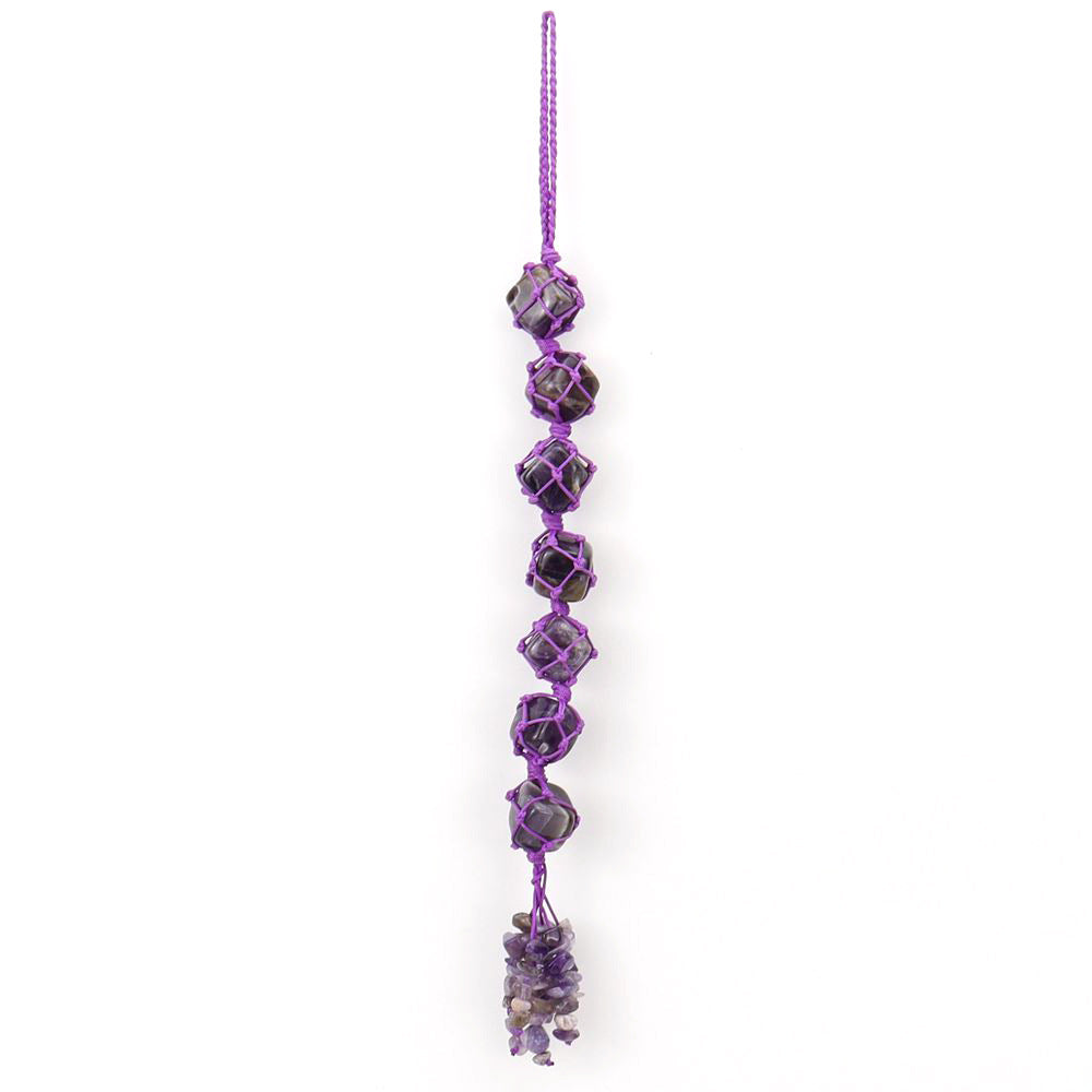 Colourful natural irregular crystal car ornament