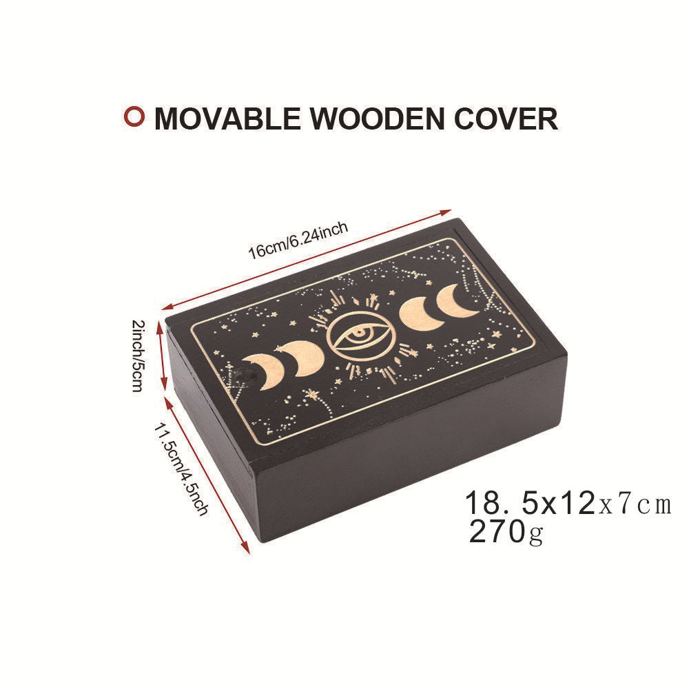 Spiritual Senses UK wooden tarot card box and wooden tarot card holder set