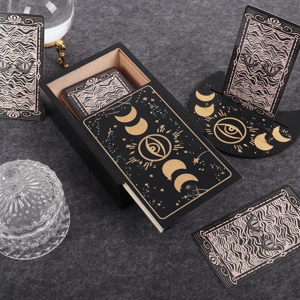 Spiritual Senses UK wooden tarot card box and wooden tarot card holder set
