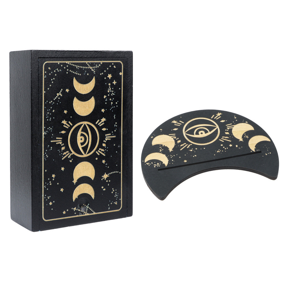 Spiritual Senses UK wooden tarot card box and wooden tarot card holder set