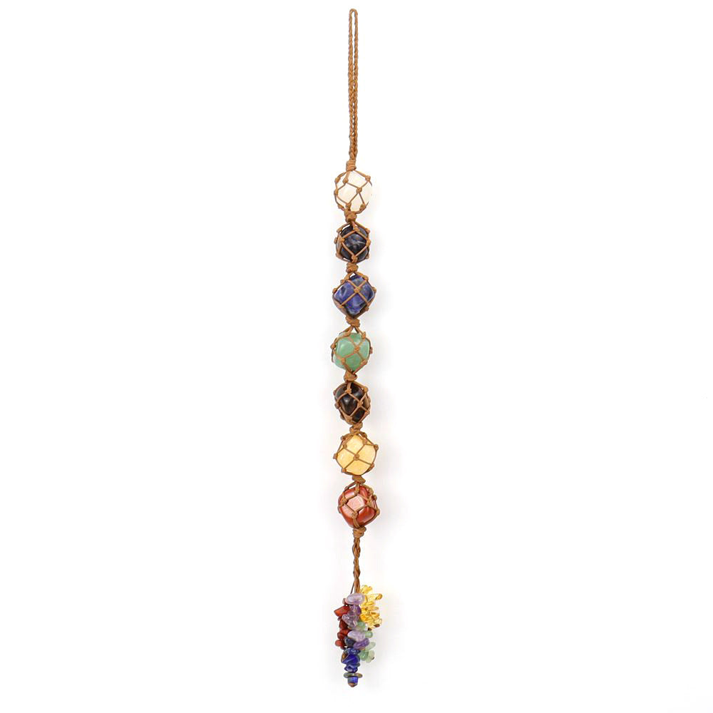 Colourful natural irregular crystal car ornament