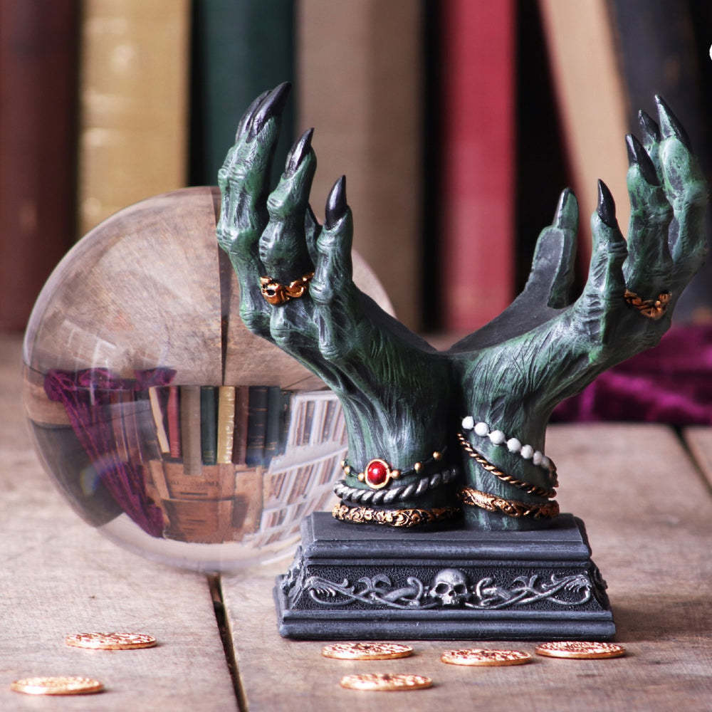 Cross-border new Demon Hand Crystal Ball Stand Table decoration to store pagan witchcraft tarot Halloween ornaments