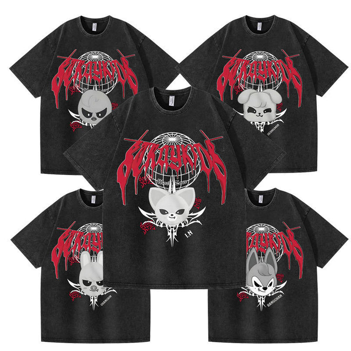 K-Pop Stray Kids Faded Tshirts Retro style fan merch