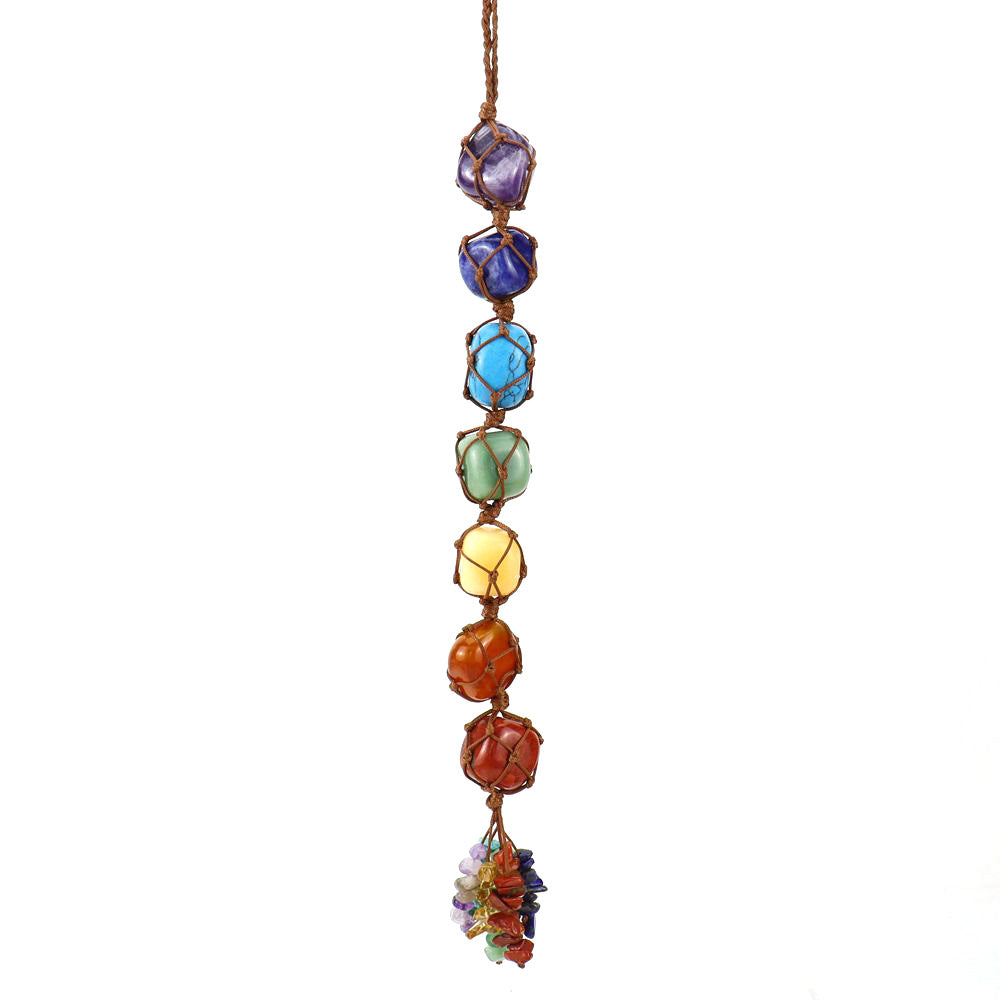 Colourful natural irregular crystal car ornament