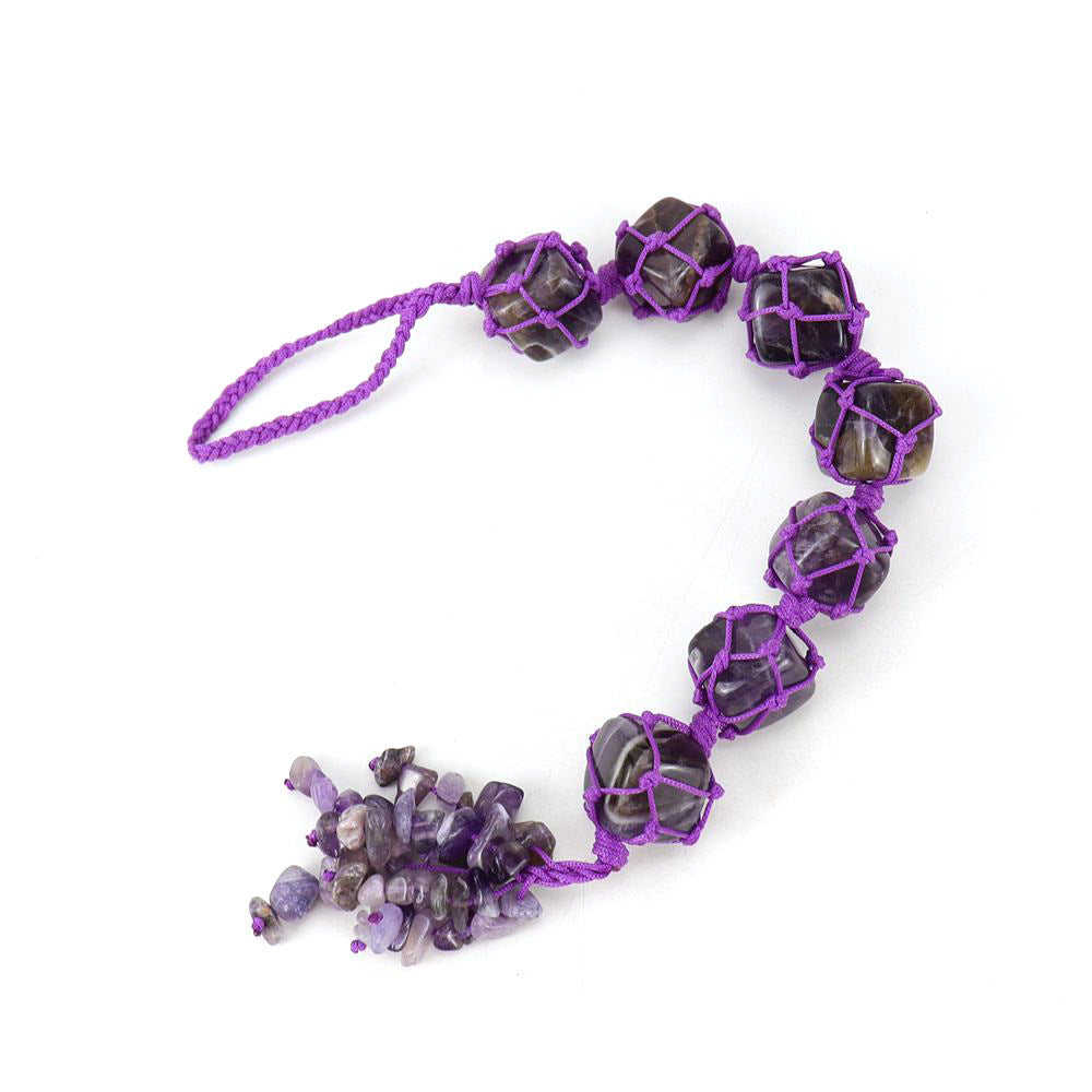 Colourful natural irregular crystal car ornament
