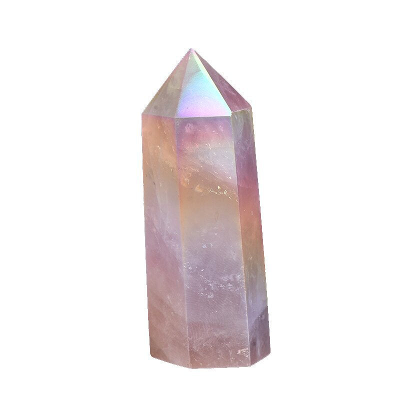 Spiritual Senses UK electroplating pink quartz crystal pillar