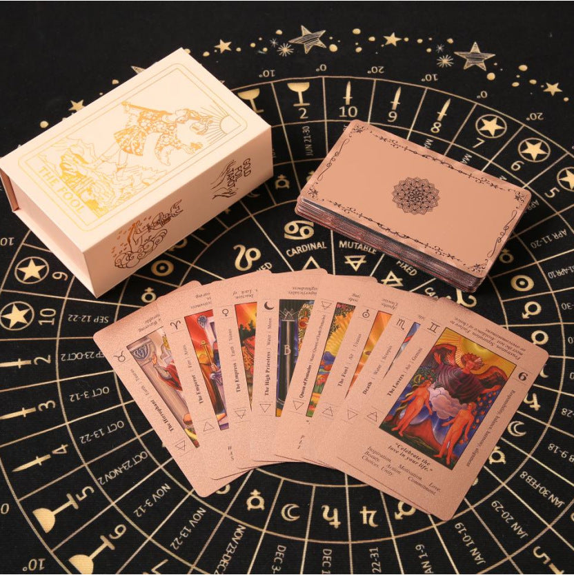 Rose gold tarot cards