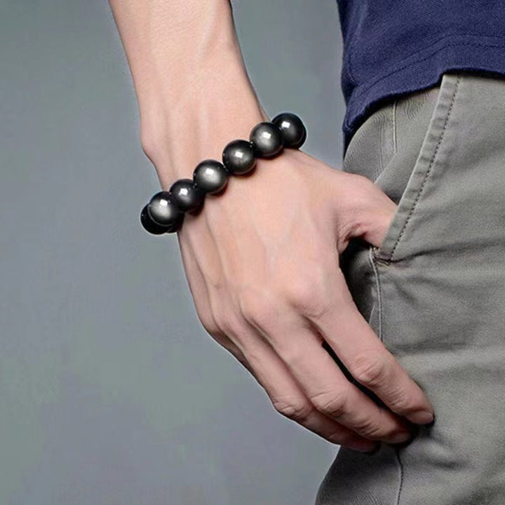 Spiritual Senses UK 7A natural silver obsidian bracelet