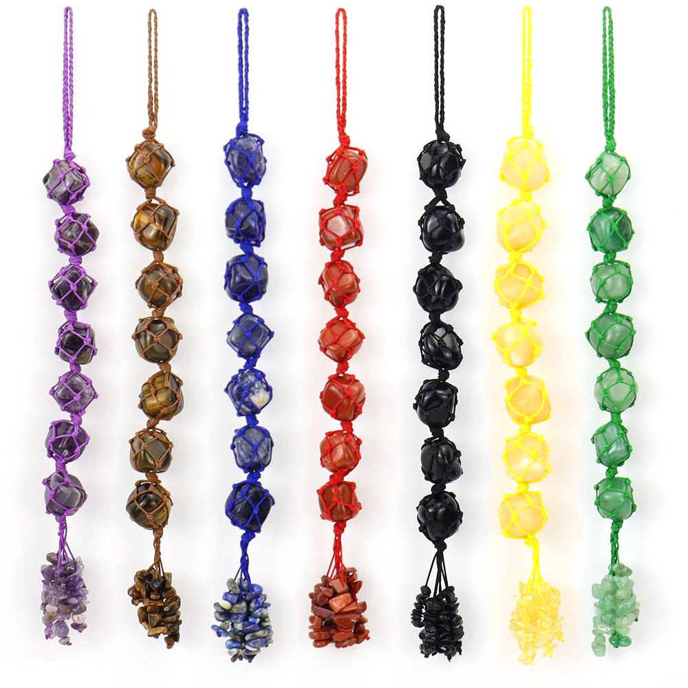 Colourful natural irregular crystal car ornament