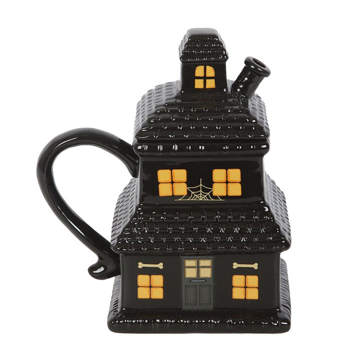 Ghostly Black Haunted House Mug