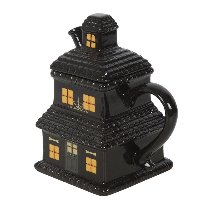 Ghostly Black Haunted House Mug