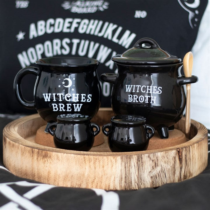 Wiccan and Witch Cauldron Cruet Set
