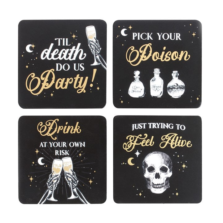 Couples Til Death Do Us Party Coaster Set