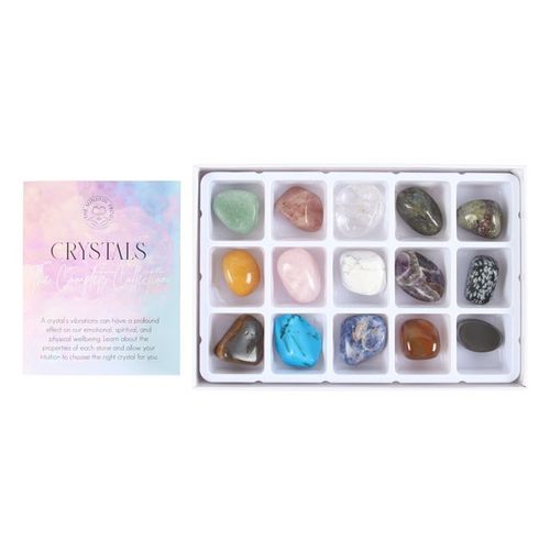 Complete Crystal Collection Gift Box – 15 Natural Gemstones with Info Card