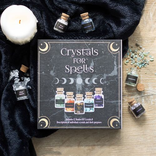 Crystal Chip Bottle Gift Set – 12 Decorative Gemstone Vials
