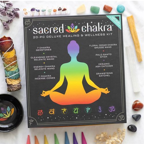 Deluxe Chakra Wellness Ritual Set – Gemstones, Incense & Accessories