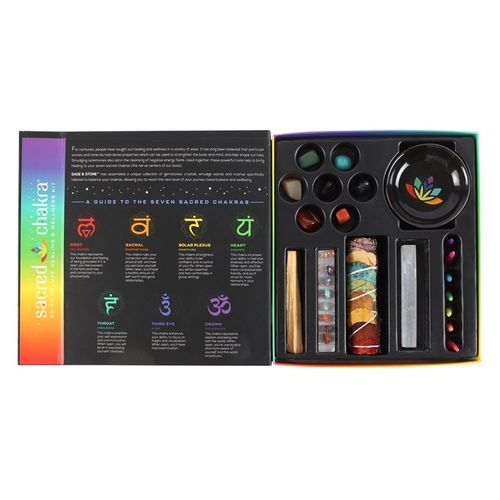 Deluxe Chakra Wellness Ritual Set – Gemstones, Incense & Accessories